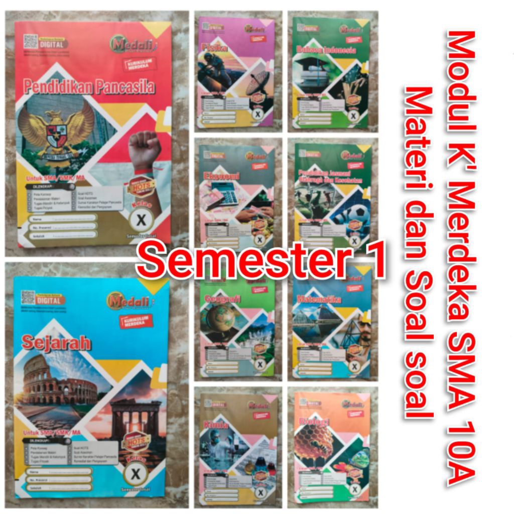 LKS SMA SMK 10 Semester 1 Kurikulum Merdeka KUMER K21 LKS SMK 10 Medali  SMA/SMK X Kelas 10