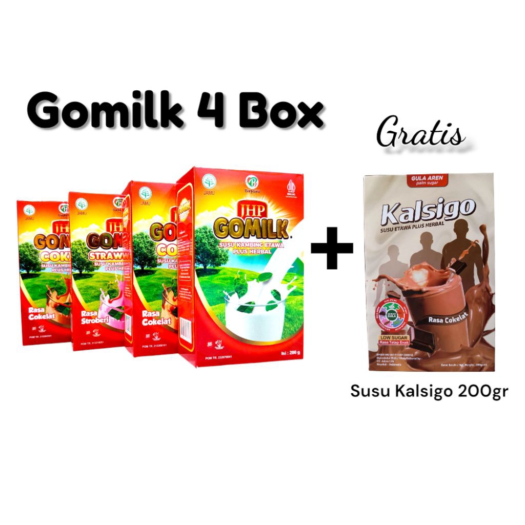 

Gomilk 4 Bonus Kalsigo - Susu Etawa Plus Herbal 200 gram