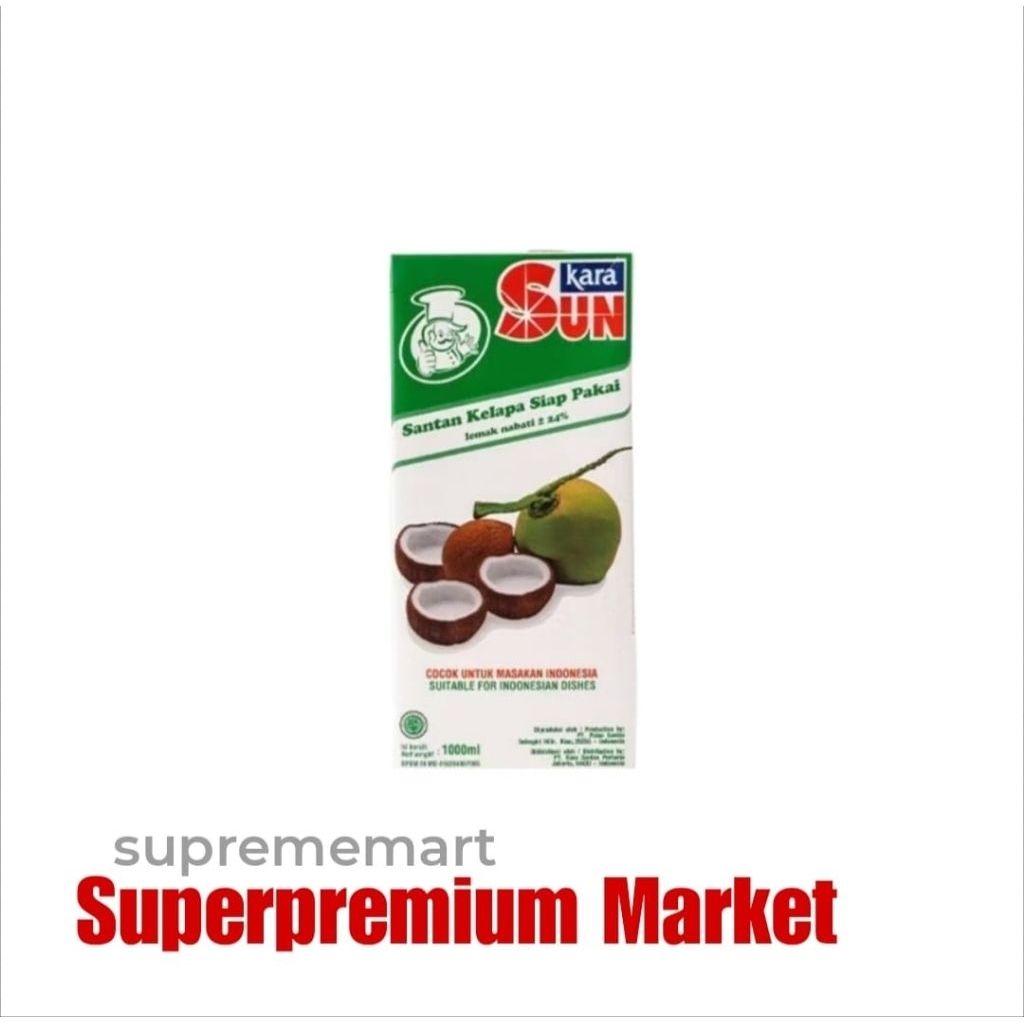 

Sun Kara Santan Cair Instan Kelapa Asli 1000ml