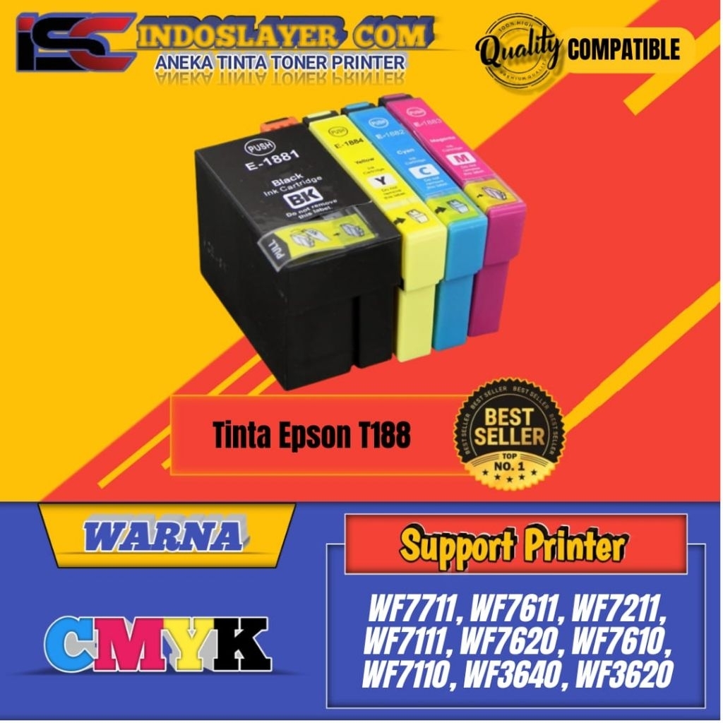 Tinta Cartridge Compatible Epson T188 188 Printer Epson WF7711, WF7611, WF7211, WF7111, WF7620