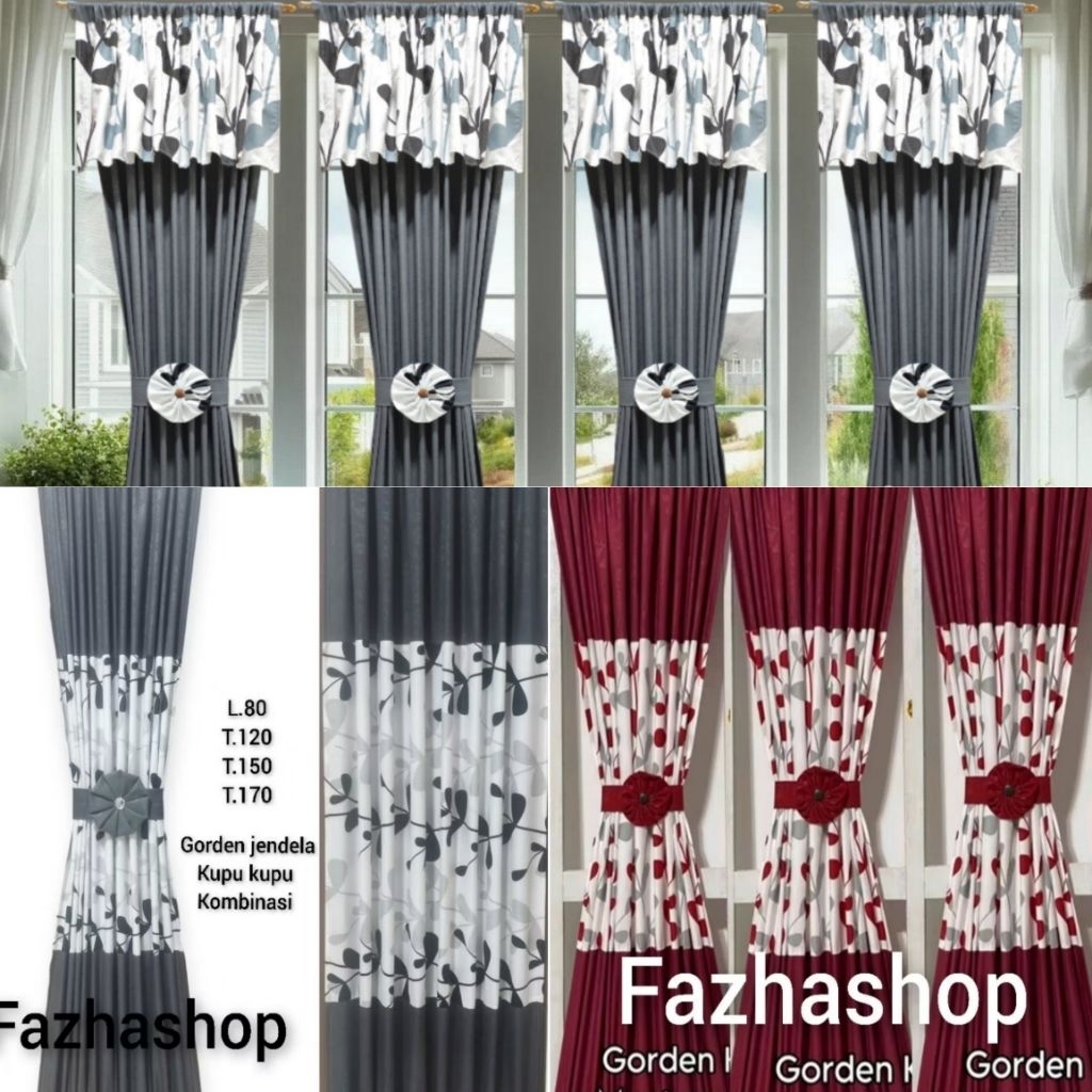 Gorden Minimalis kupu kupu gorden Kombinasi pita Gorden jendela Kupu2