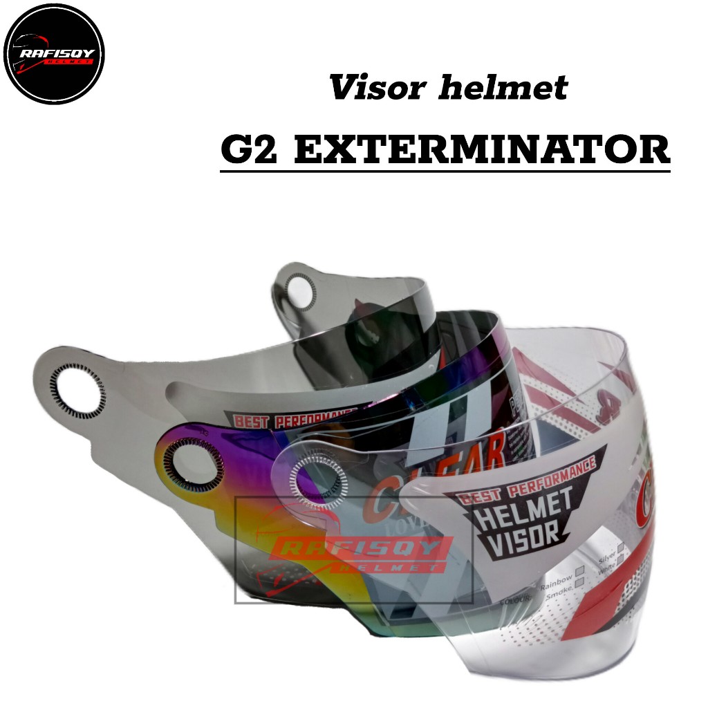 Kaca helm G2 EXTERMINATOR - visor helmet g2 INOVATOR warna hitam bening pelangi