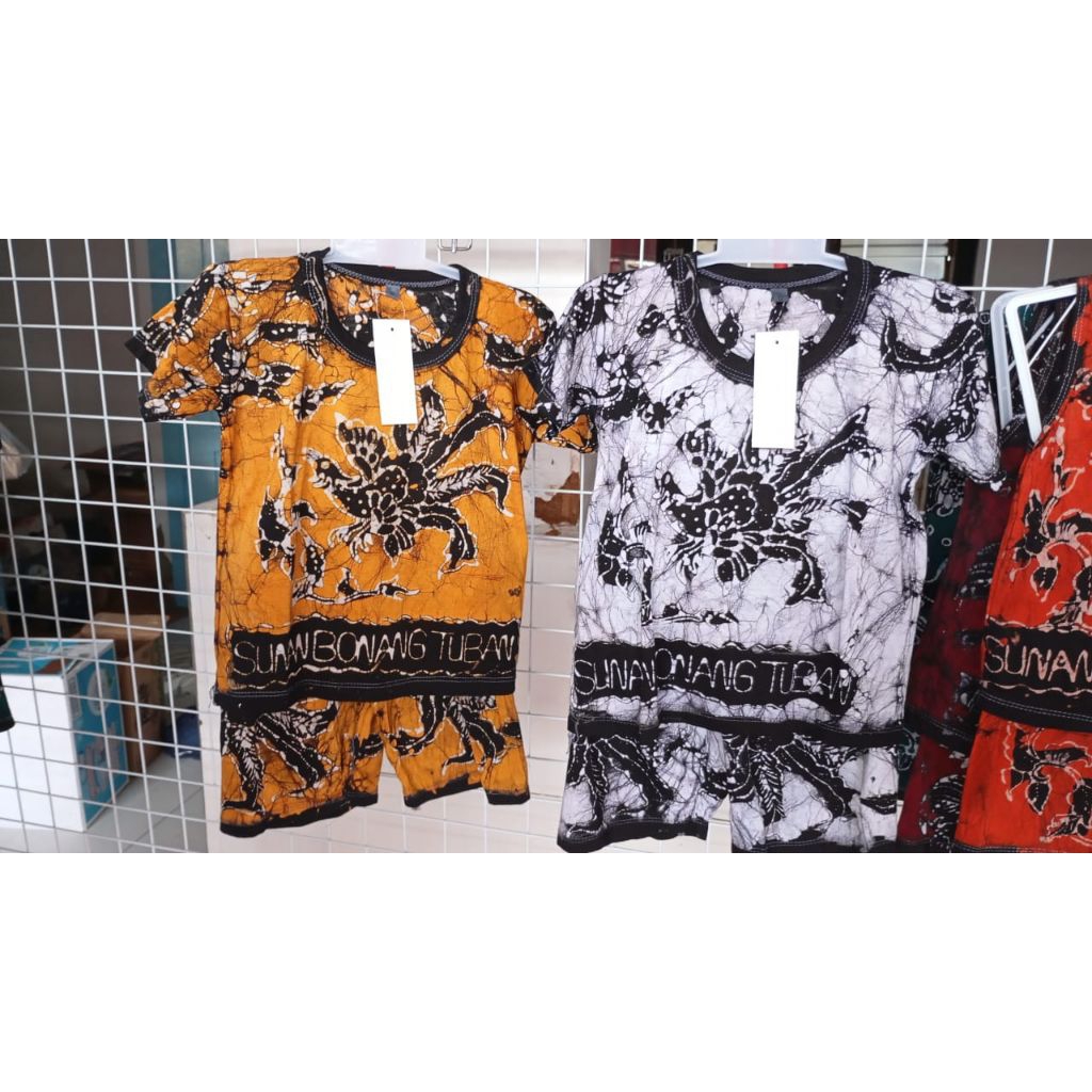 setelan batik tuban sunan bonang  anak lengan pendek celana pendek ukuran unyil smpek nomer 5