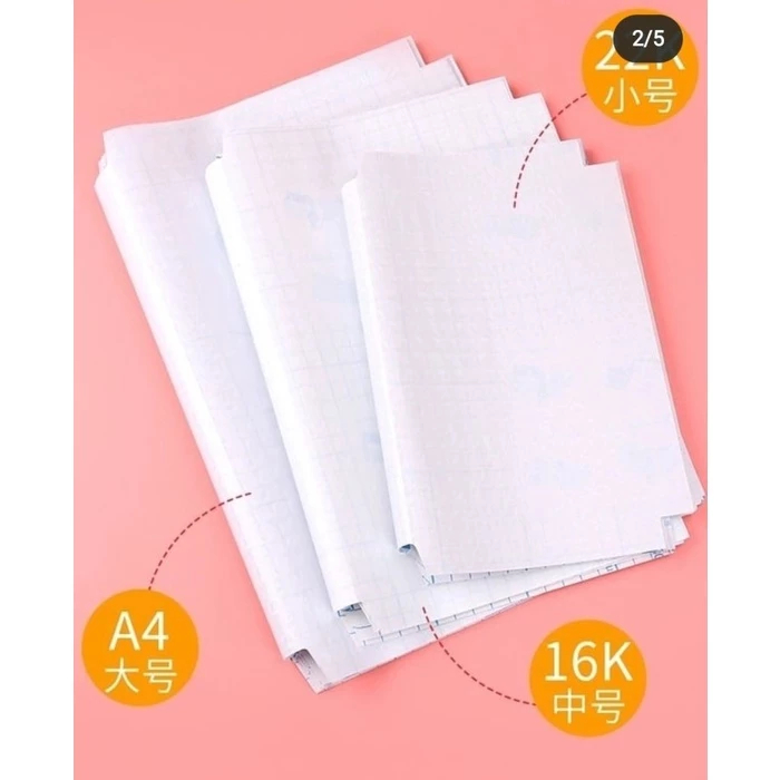 

Sampul Buku Stiker Self Adhesive Book Cover Waterproof + stiker nama (10 pcs)