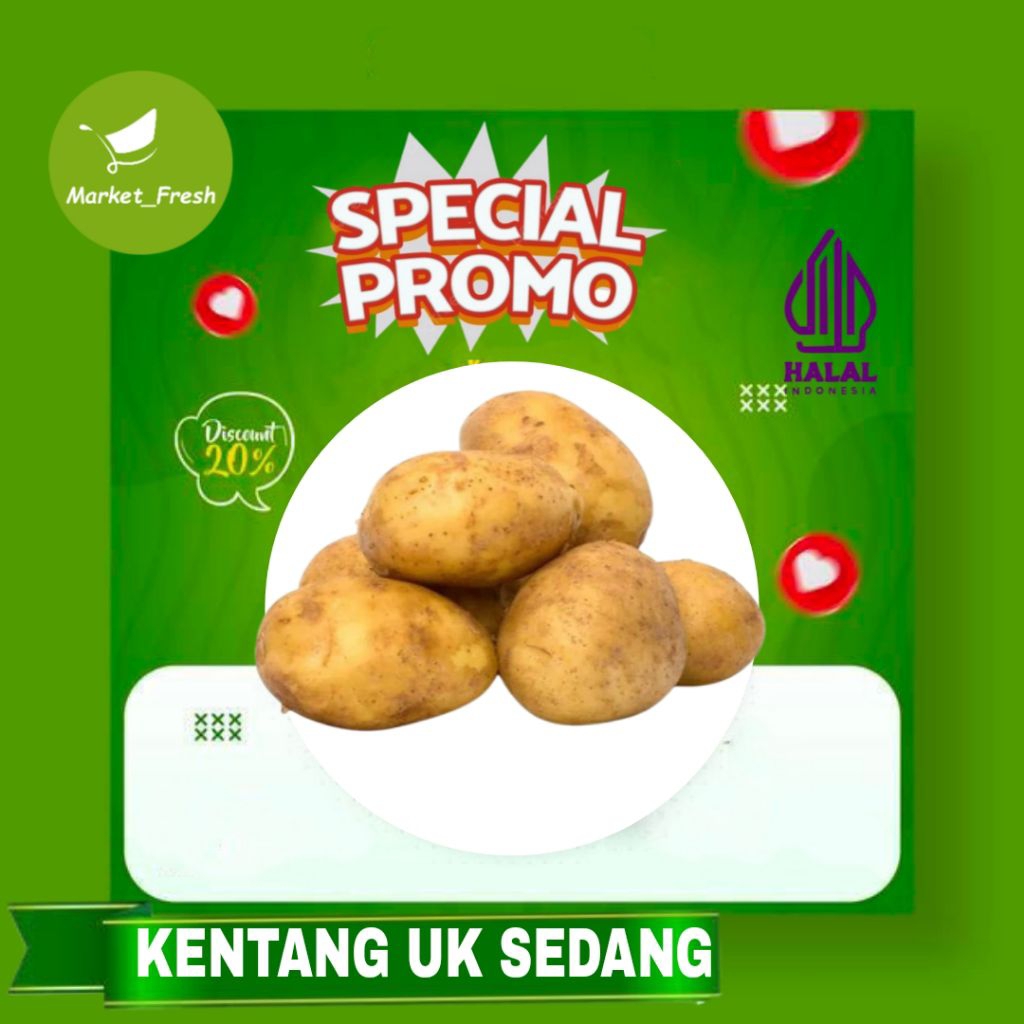 

Sayur Kentang Mentah Super Kentang Dieng Segar Fresh Netto 500 Gram