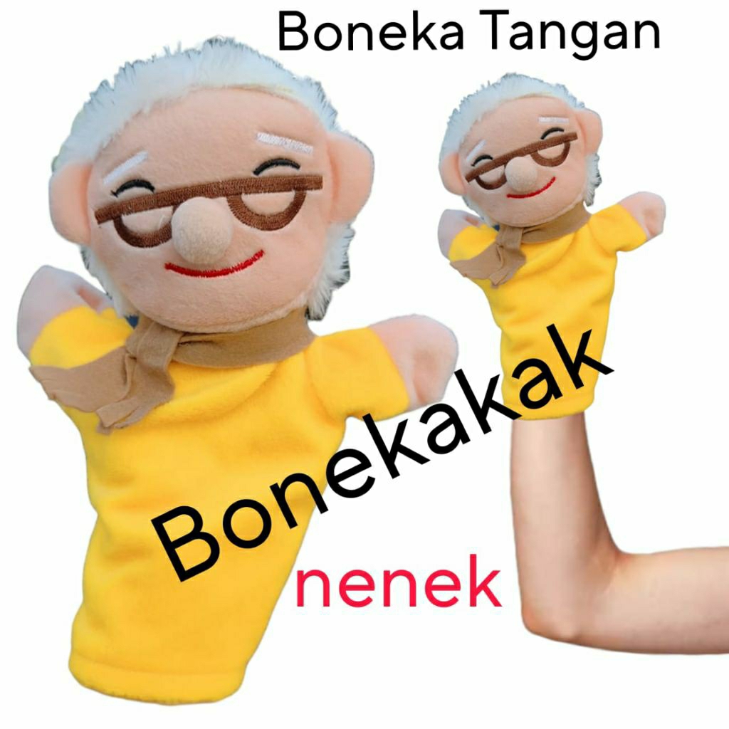 boneka nenek boneka tangan grandma / handpuppet / boneka dongeng mainan anak melatih  dengan buku ce