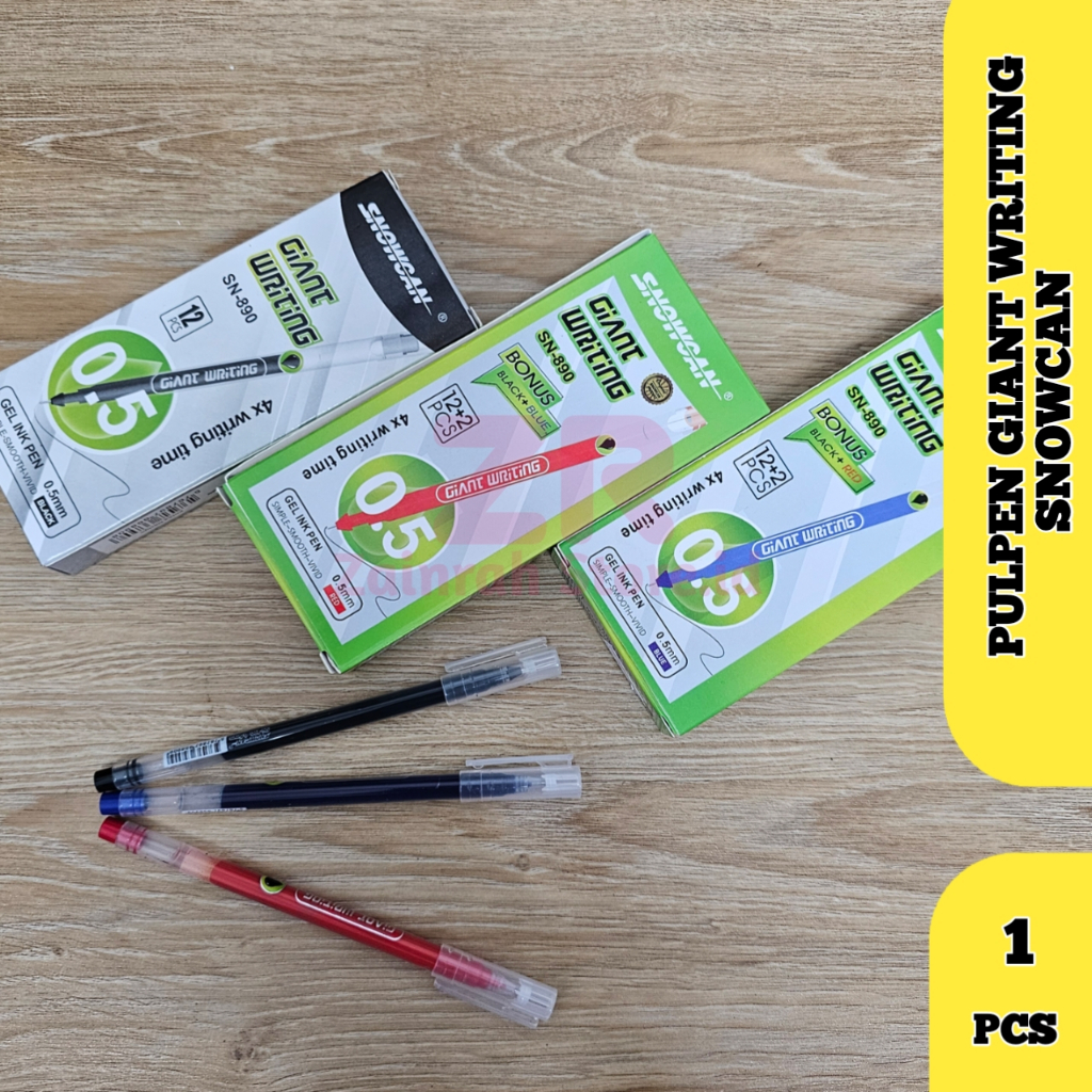 

( 1 PCS ) Pulpen Tulis Snowcan Giant Writing Gel 0.5 mm SN-890 (12pc+2pc)