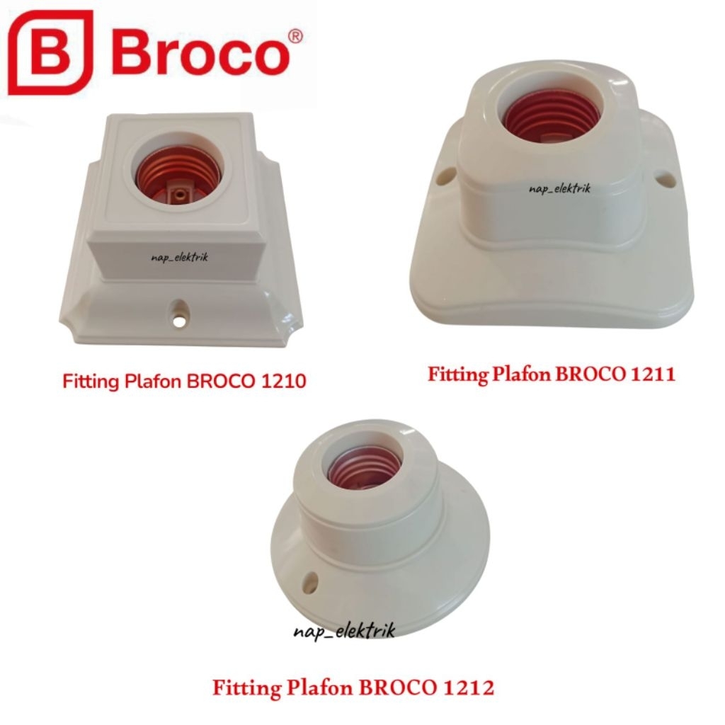 Broco fitting plafon broco putih /untuk lampu