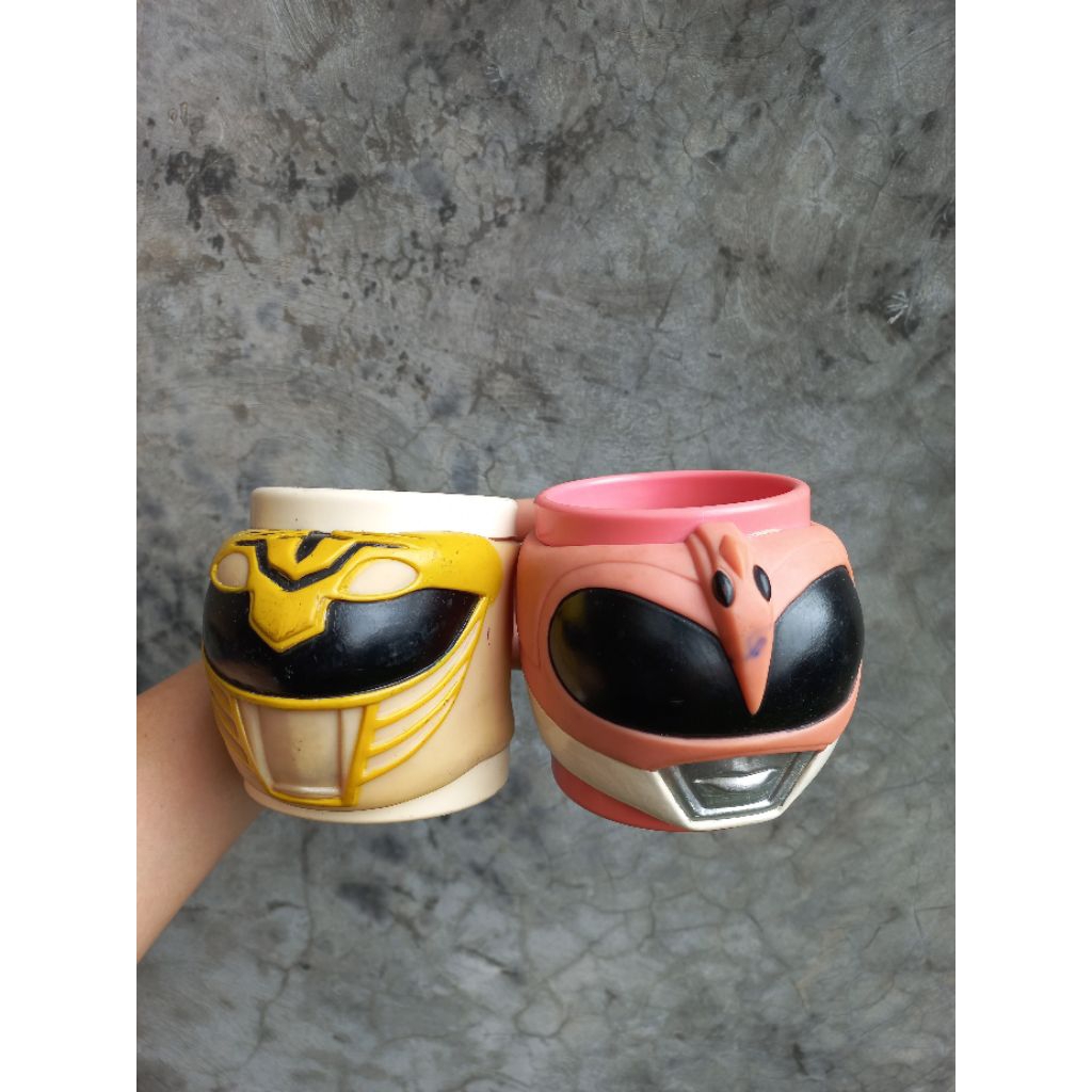 Mug Gelas Cangkir Tempat minum set dapat 2pc maskot Power Rangers Original