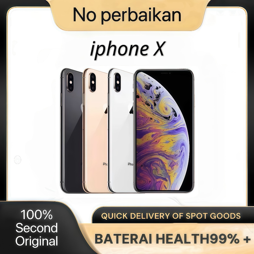 iphoneX-64GB/256GB Black midnight Fullset Second 100% Original