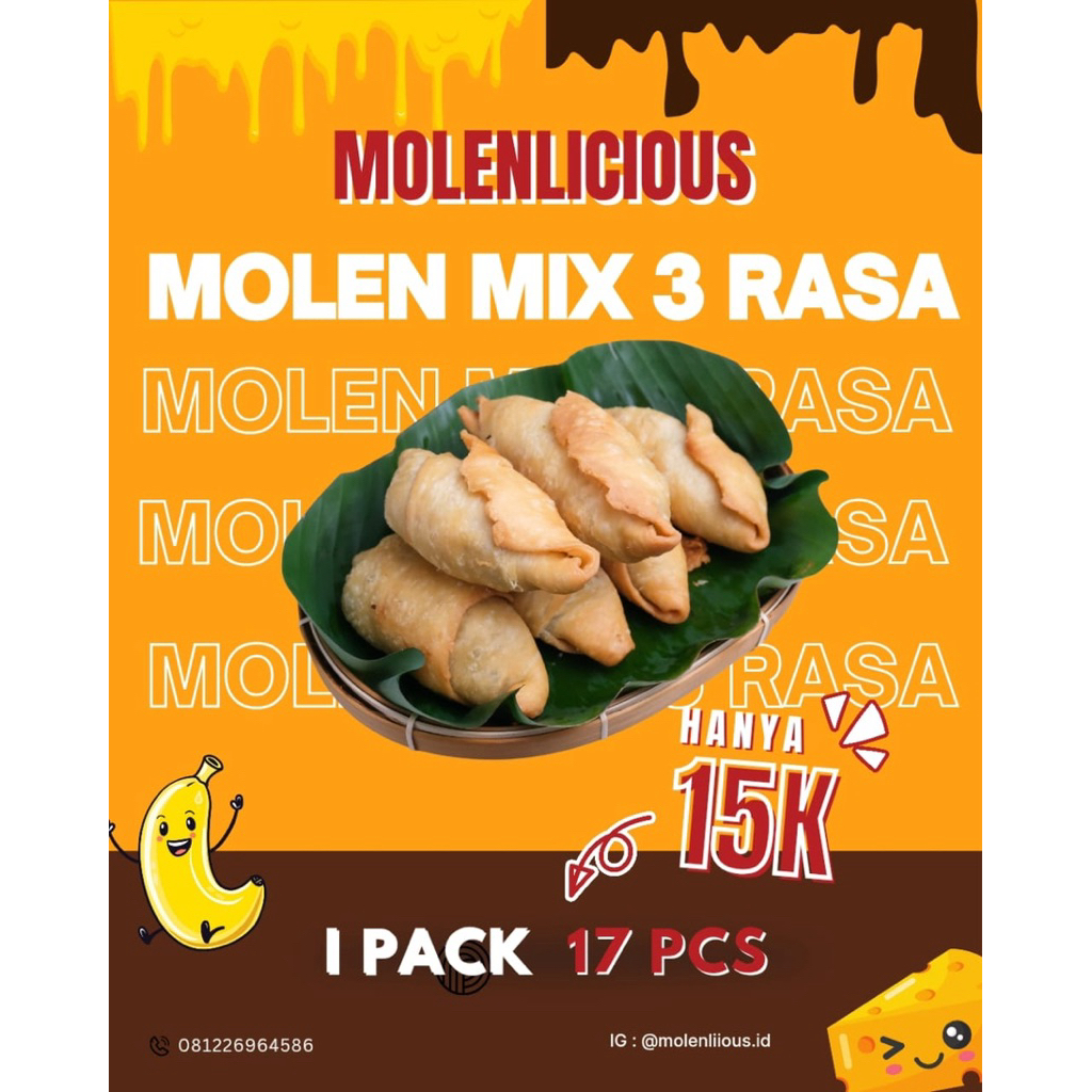 

Molen Frozen Mix 3 Rasa / Pisang Cokelat Keju