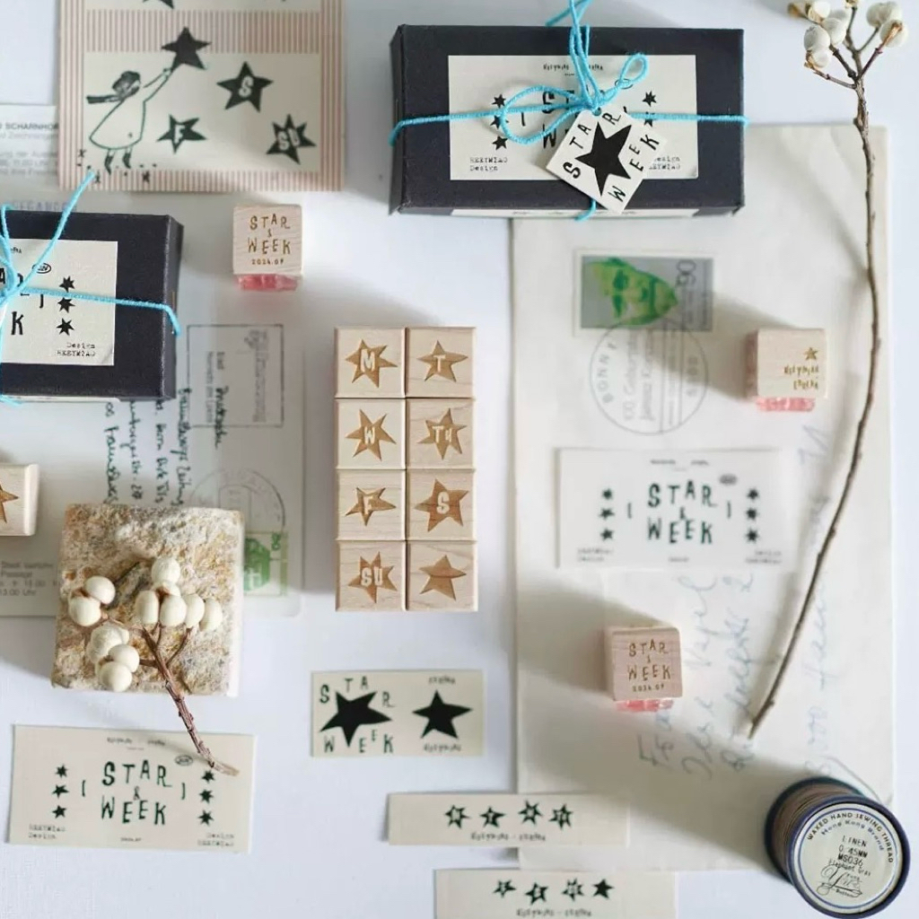 

Heeymiao Star Week Rubber Stamp Set