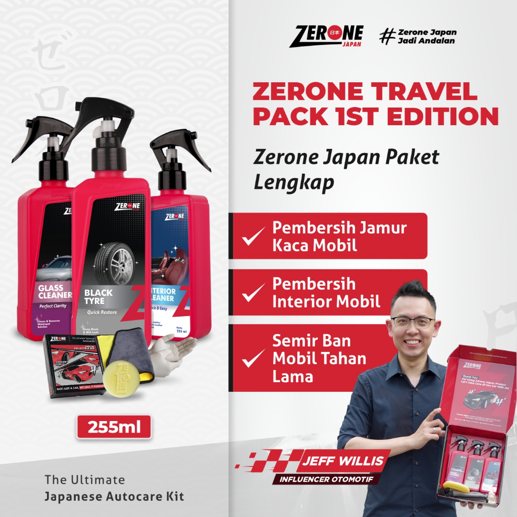 Zerone Japan Paket Perawatan Pembersih Interior Penghilang Jamur Kaca Mobil Semir Ban Autocare