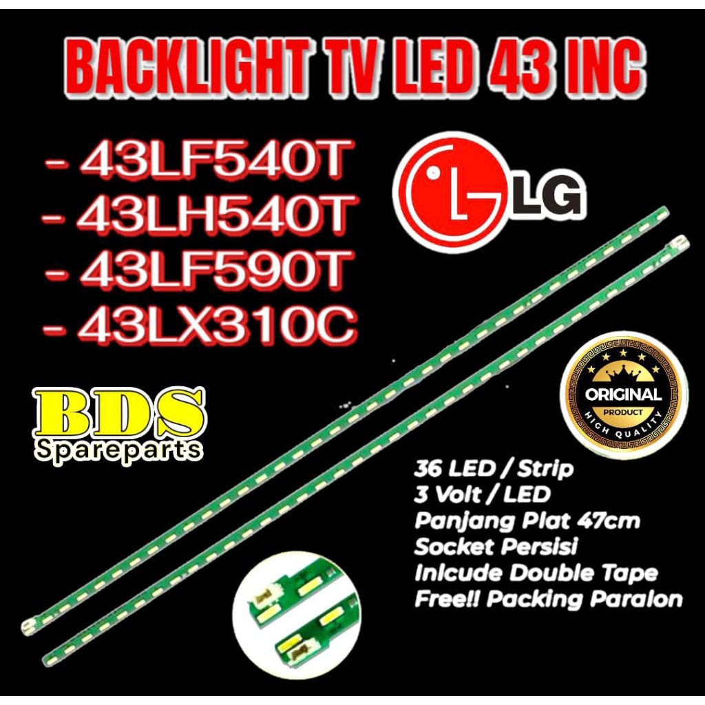 BACKLIGHT TV LG 43LF540T 43LH540T 43LF590T 43LX310C LAMPU BACKLIGHT LG 43LF540 43LF590 43LF590