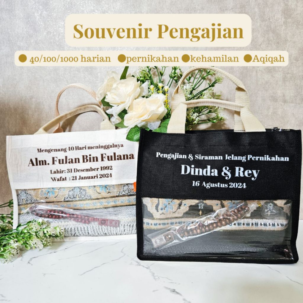 Souvenir Sajadah pengajian tahlilan dan aqiqah