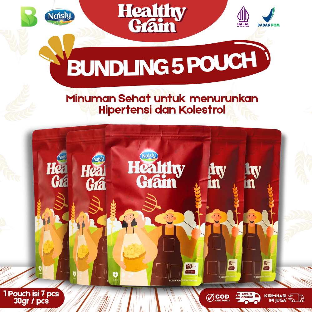 

Healthy Grain - Minuman Sehat Mengatasi Hipertensi dan Kolestrol (5 POUCH)