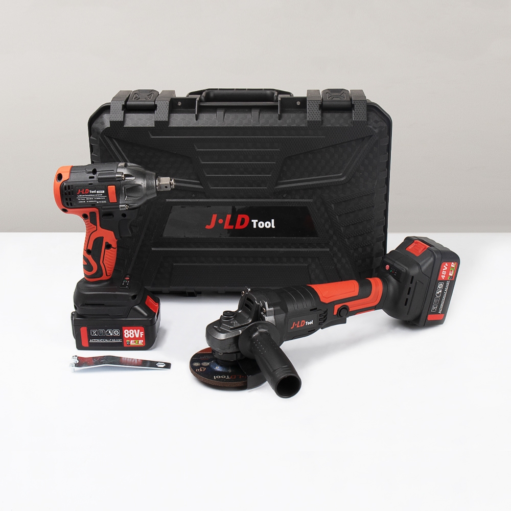 HUJIA PAKET LENGKAP 88VF BRUSHLESS IMPACT WRENCH MESIN GERINDA BATERAI DAN PEMBUKA BAUT BAN 2