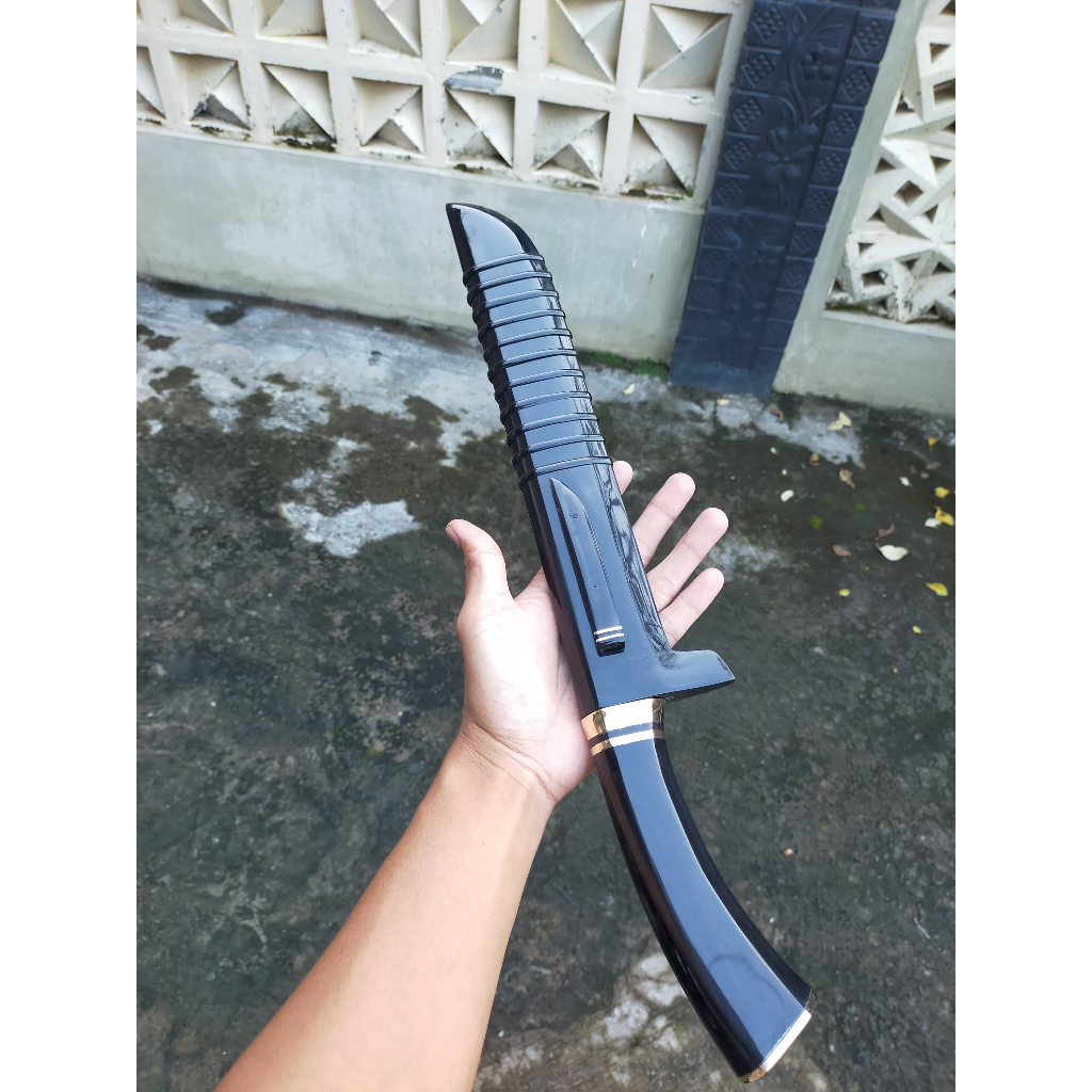 Pisau sembelih baja elmax original Fulltanduk panjang 30 cm siap pakai