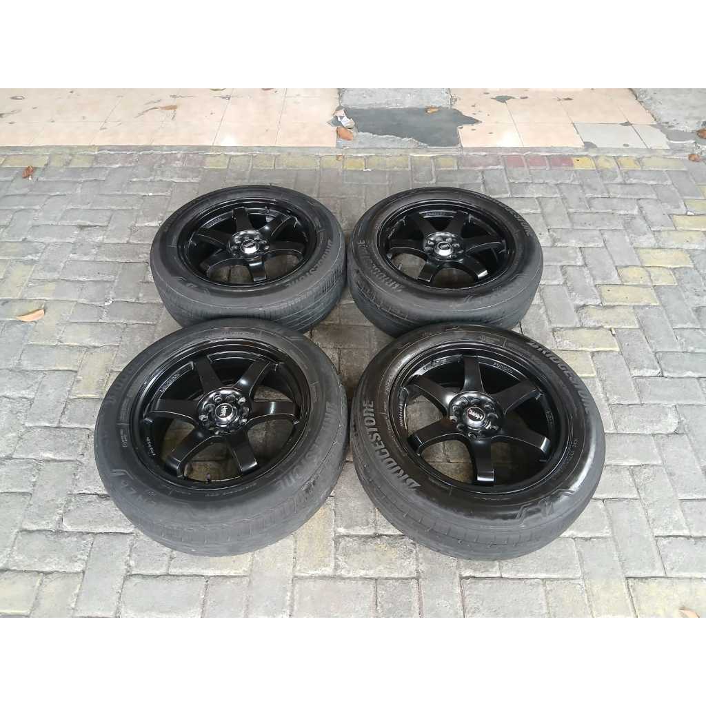 VELG MOBIL RACING HSR TENDON TOKYO TE37 RING 17 LEBAR 7,5 ET42 LUBANG BAUT PCD 5x100, 5x114 BAN 215/