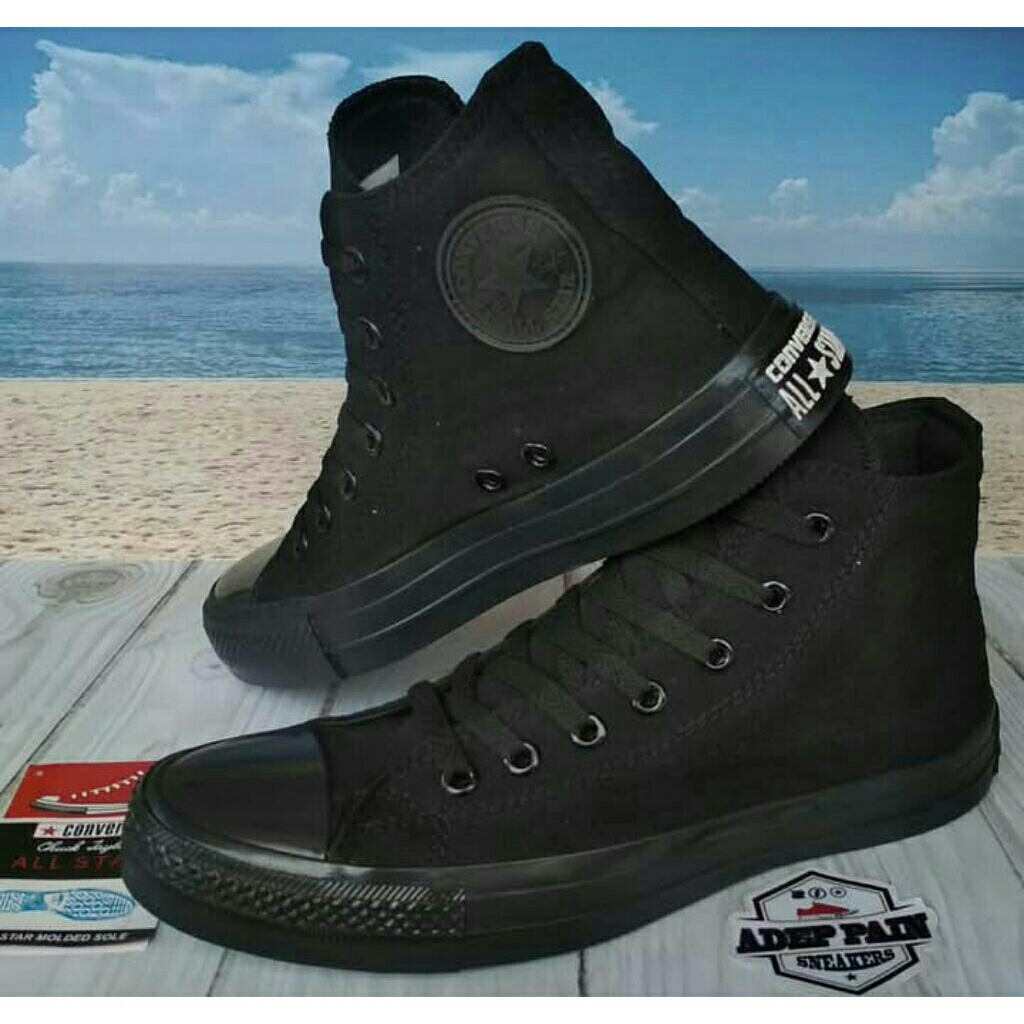 SEPATU AL STAR CONVERS TINGGI FULL HITAM PREMIUM QUALITY