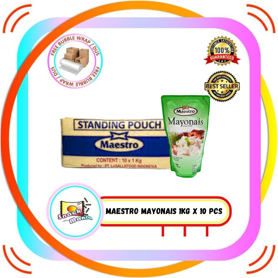 

MAESTRO Mayonnaise Mayo Original ~ 1 Kg x 10 pcs Mayonais Saos Mayones DUS
