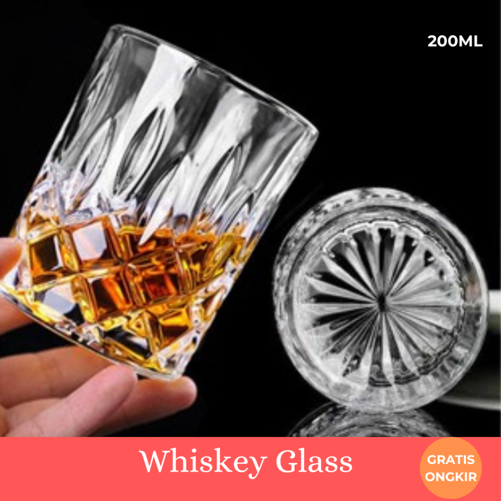 Redbowstore - Whiskey Glass Gelas Kaca Gelas Air Minum | Gelas Kristal Whiskey Bir | Whisky On The R