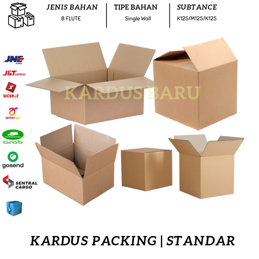 

Kardus standar / dus packing / box polos ukuran 10x10x12 cm