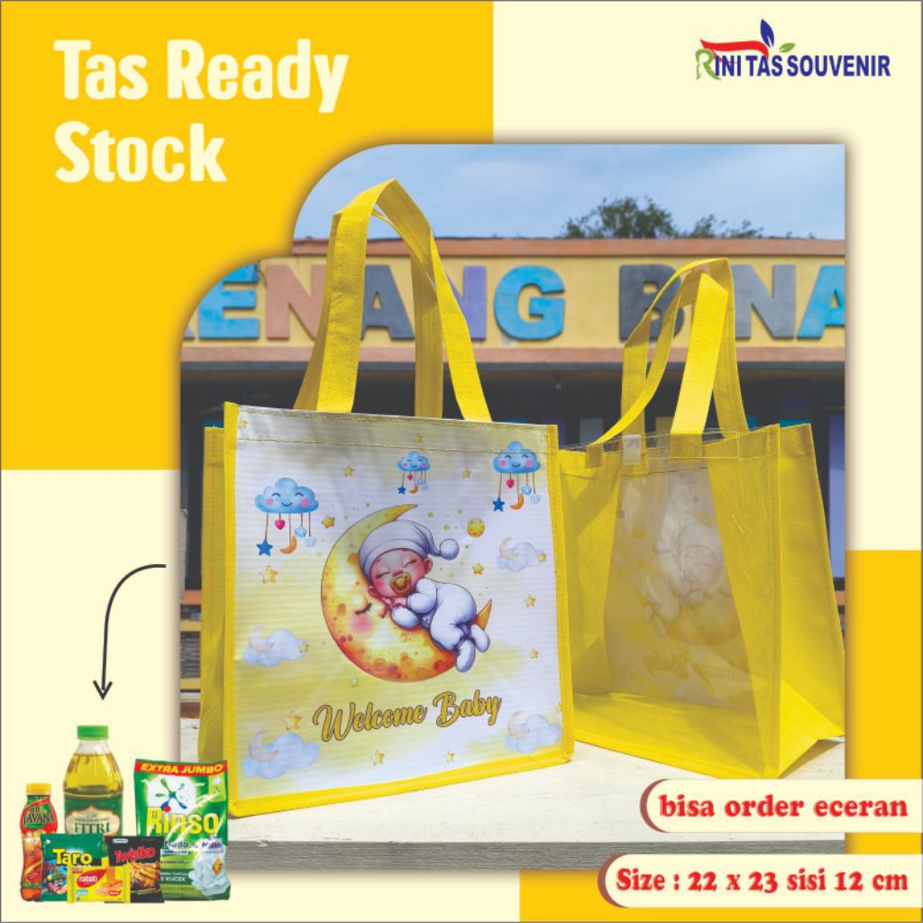

READY STOK SOUVENIR BABY TAS SPUNBOND WELCOME BABY