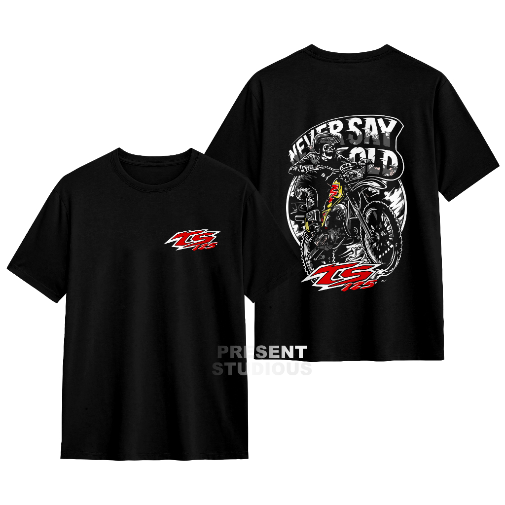 Kaos Suzuki TS - Kaos Trail tua -  by present studious - Katun combad - Kaos distro - Kaos Motor