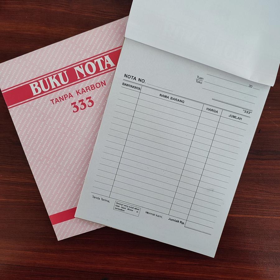 

BUKU NOTA 333, NCR, TANPA KARBON, 3 ply x 25, RANGKAP 3