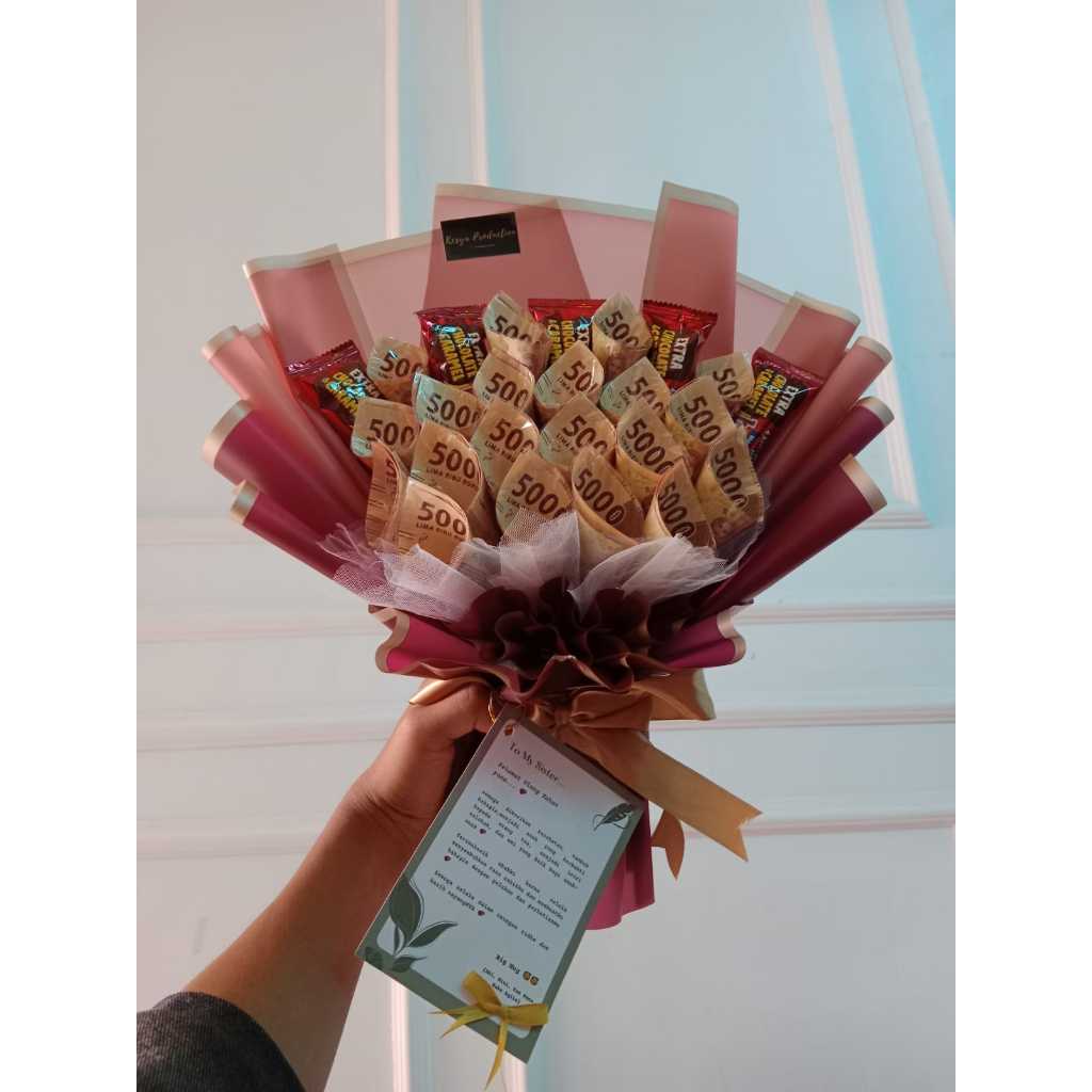 Kesya Handmade | READY | Buket Uang/Money Bouquet 5k | Buket/Kado/Hadiah Wisuda/Ultah
