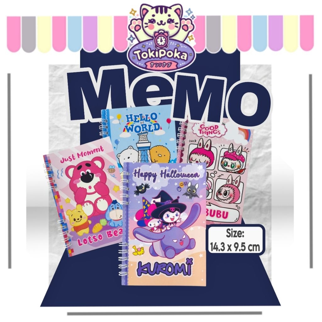 

Toki - BK001 MEMO RING / NOTE BOOK MINI KARAKTER LABUBU / BUKU CATATAN MOTIF LUCU / NOTE BOOK KARAKTER SANRIO
