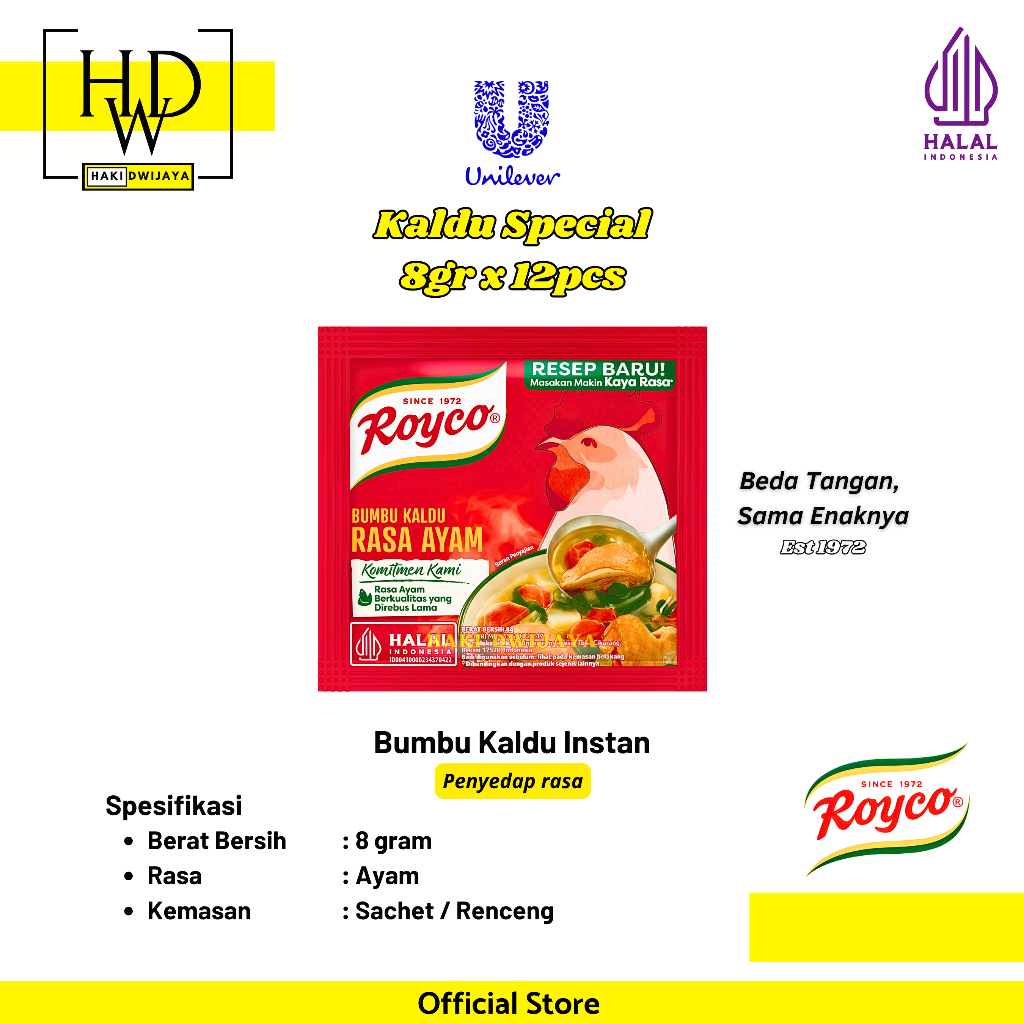 

[12 Pcs] Royco Bumbu Penyedap Rasa Ayam Bubuk Kemasan Sachet 8gr