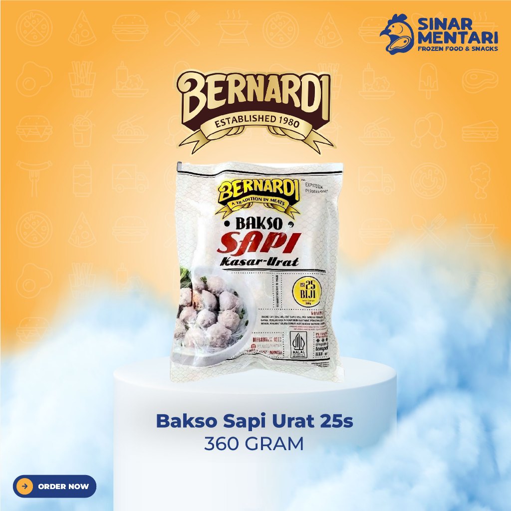

Bernardi Bakso Baso Sapi Urat isi 25s 360 gram bakso premium