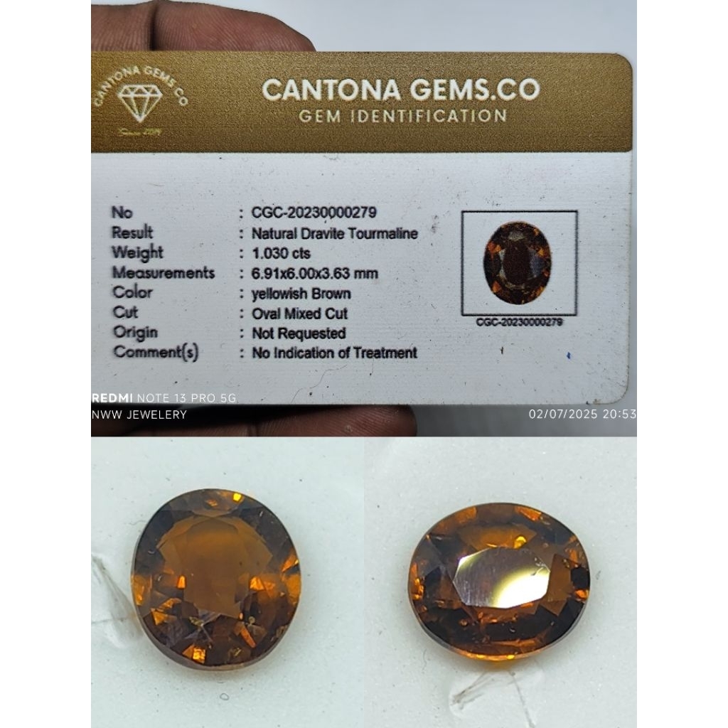 NATURAL DRAVITE TOURMALINE 1.030 CTS