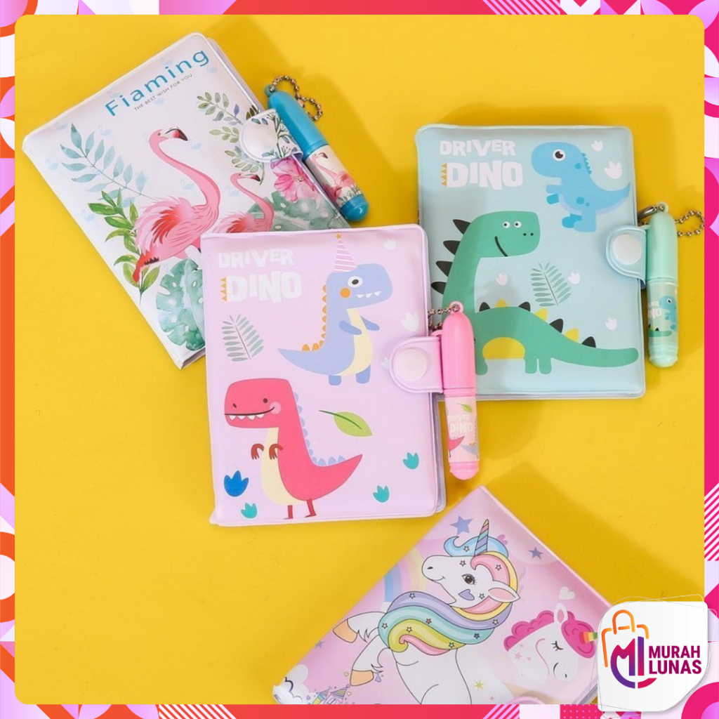 

MUNAS Set Mini Note Book Notes Unicorn Free Pena Kartun Lucu Kreatif Untuk Anak Anak Buku Catatan Lucu Dengan Pulpen