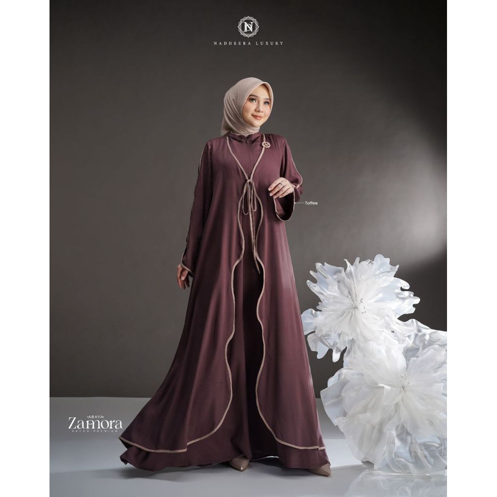 ZAMORA ABAYA BY NADHEERA LUXURY √ dress polos cantik √ abaya polos √ gamis nadheera