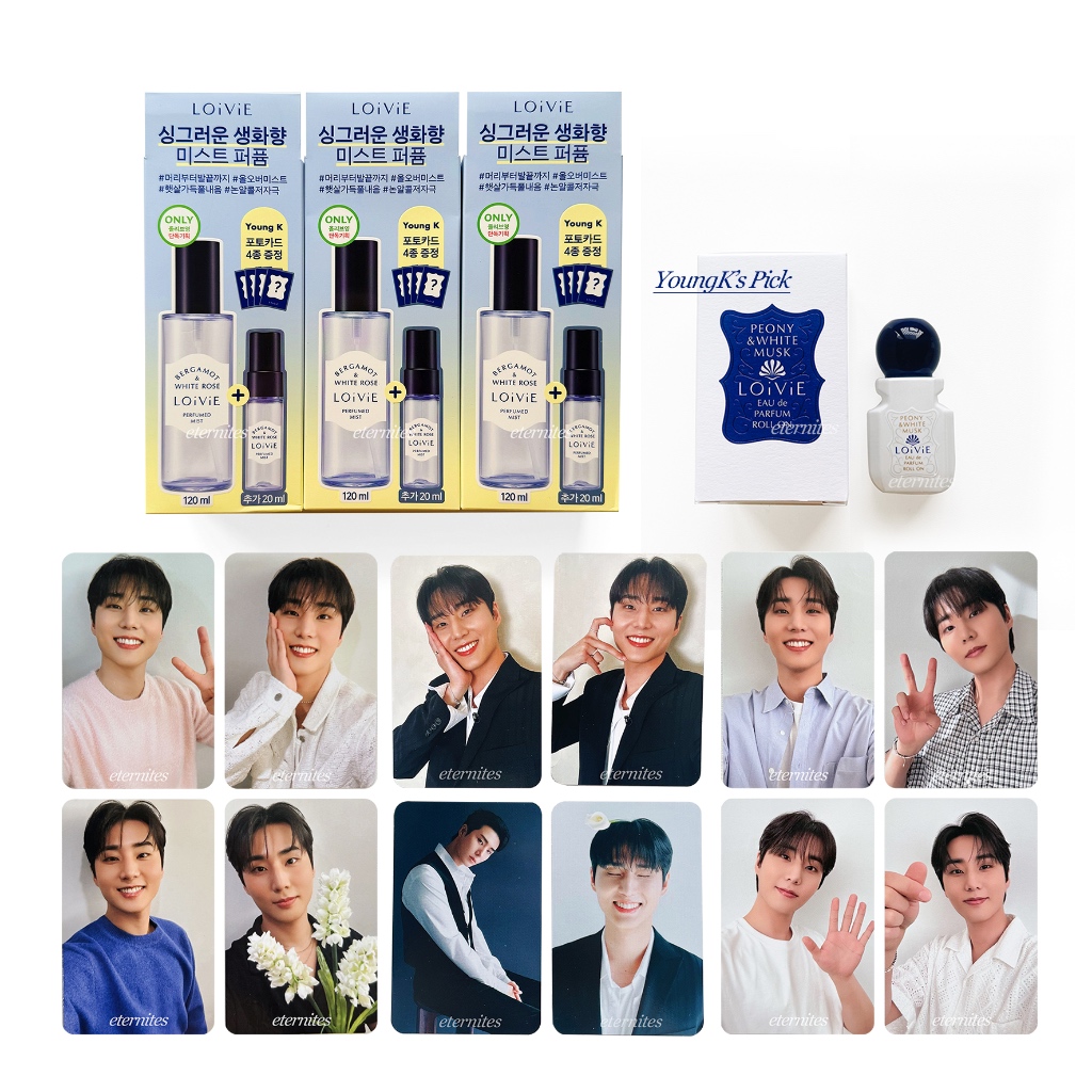 [ READY STOCK / OFFICIAL ] DAY6 LOiViE × YoungK Perfumed Mist Set EDP Roll On Handcream Set Photocar