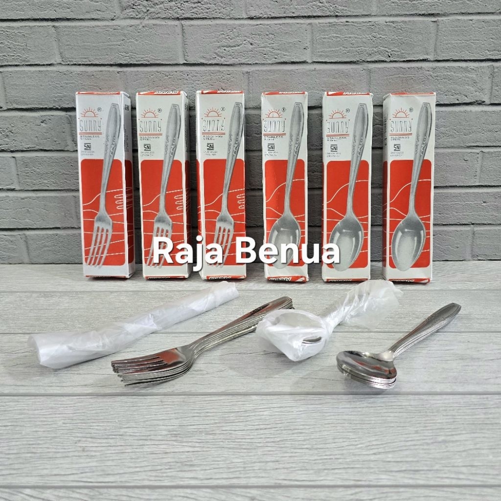 Sendok Garpu Makan Tebal 24 Gram SUNNY Stainless Steel 303 301 SNI