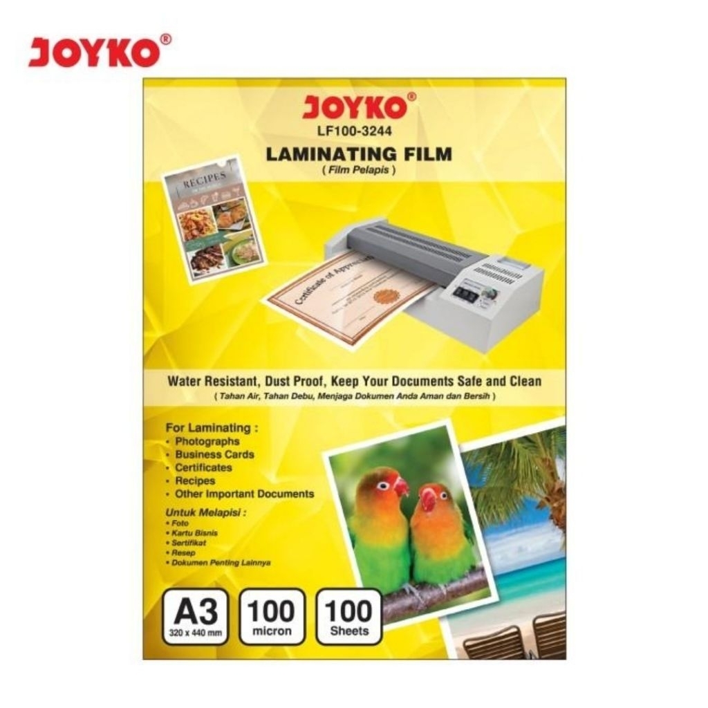 

Plastik Laminating Film JOYKO A3 100mc