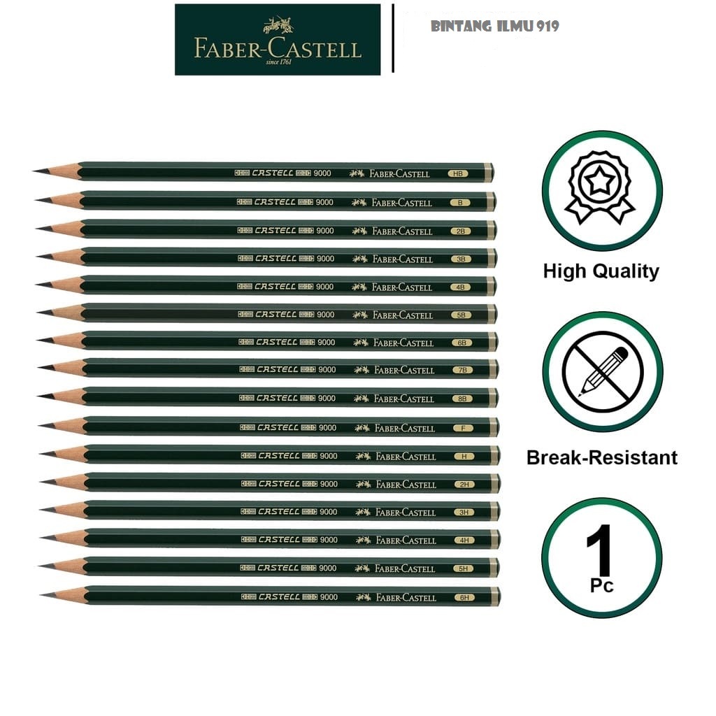 

PENSIL KAYU FABER CASTEL 2B 9000 UJIAN KOMPUTER PENCIL ORI [12PCS]