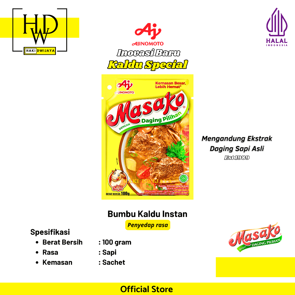 

[100 gr] Masako Bumbu Penyedap Rasa Sapi Bubuk Kemasan Sachet