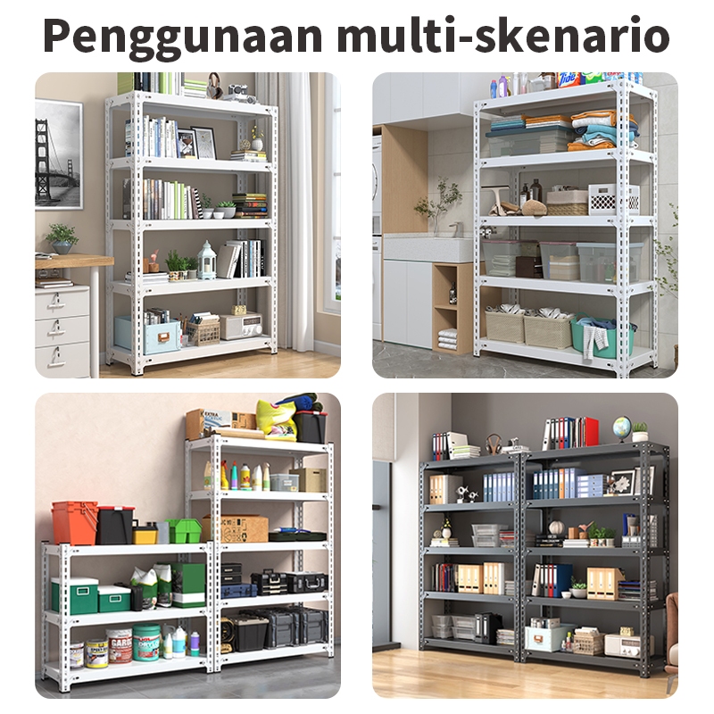 Damaindah Rak Besi Siku 5 Susun 100% Besi Rak Gudang Rak Serbaguna Rak Dapur Rak Aquarium Rak Besi