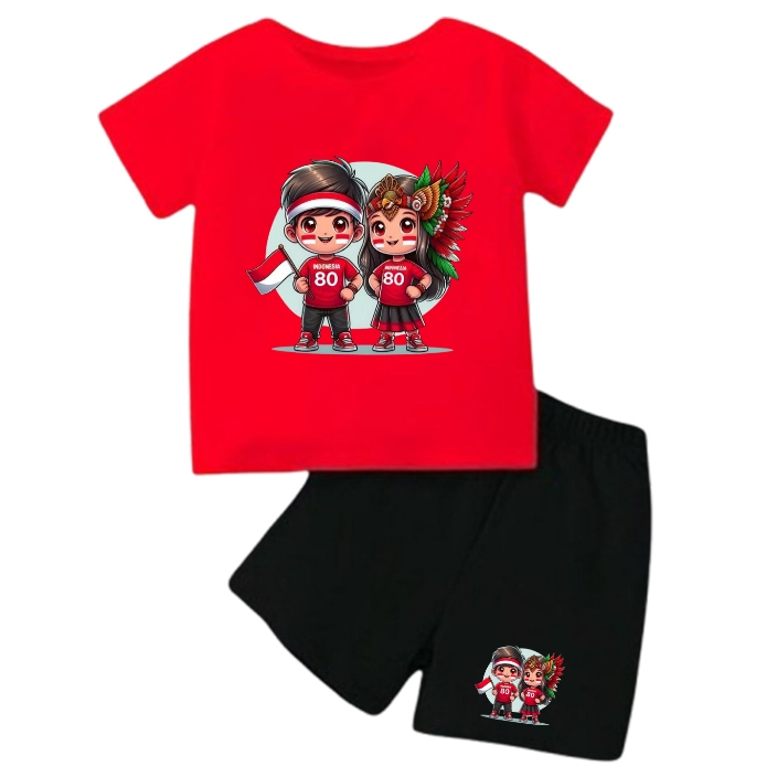 SETELAN MERAH PUTIH ANAK LAKI LAKI DAN PEREMPUAN 2-10 TAHUN - STELAN AGUSTUSAN ANAK ANAK - BAJU MERA