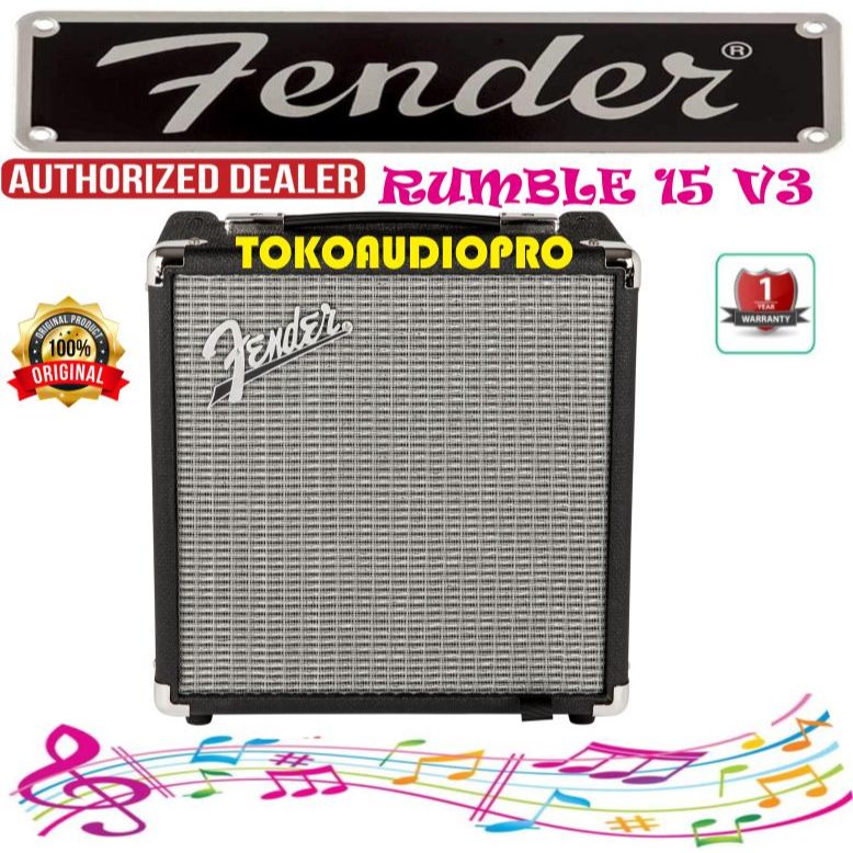 Ampli Bass Fender Rumble 15 V3 Bass Amplifier Gitar Bass Combo