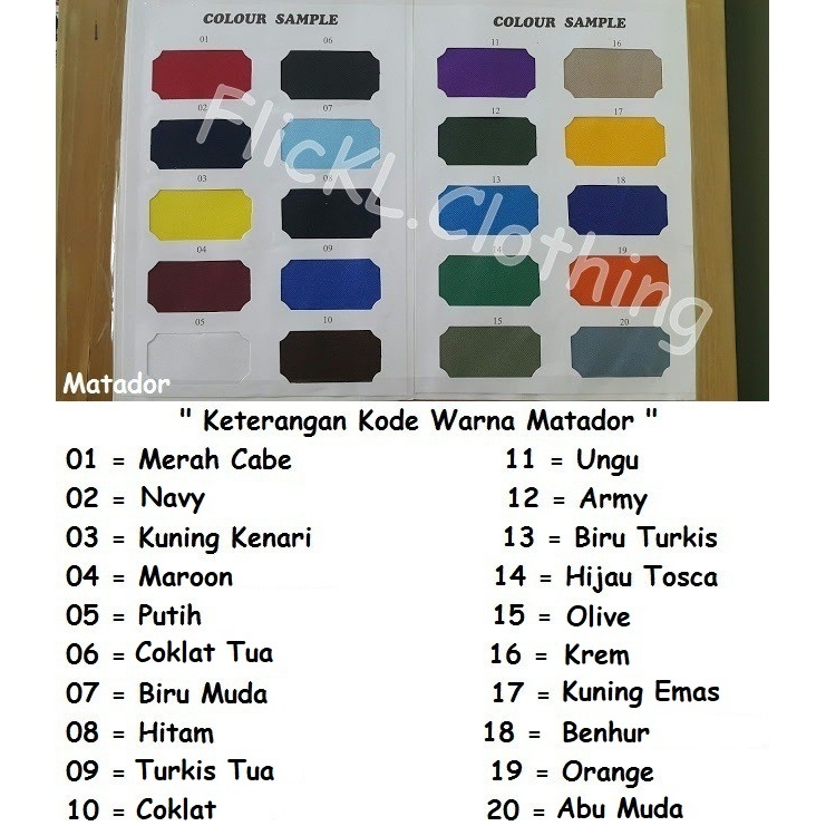 Kain Matador PE Bahan Matador Polyester Poly Matador
