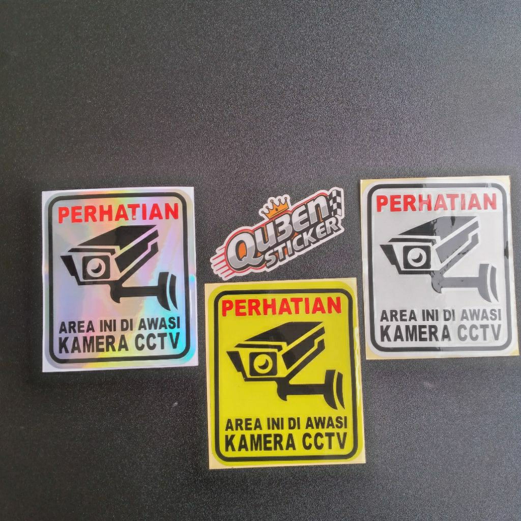 

STICKER STIKER PERHATIAN AREA IN DI AWASI CCTV CUTTING