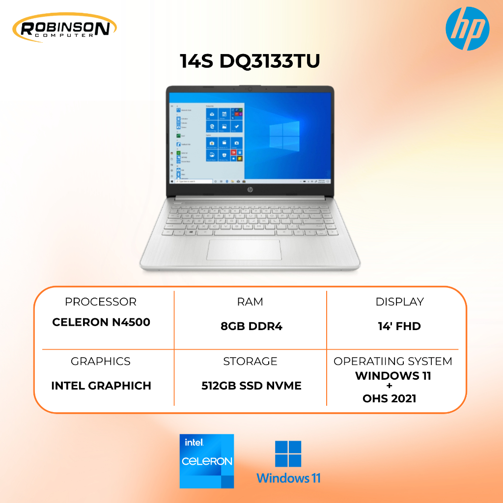 LAPTOP | HP 14S DQ3133TU | INTEL CELERON N4500