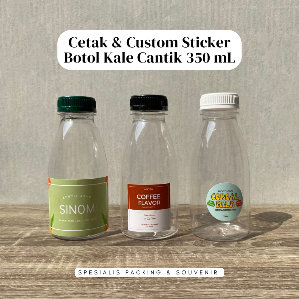 

Cetak Custom Stiker Botol Kale Cantik 350 ml | Print Label Sticker Logo