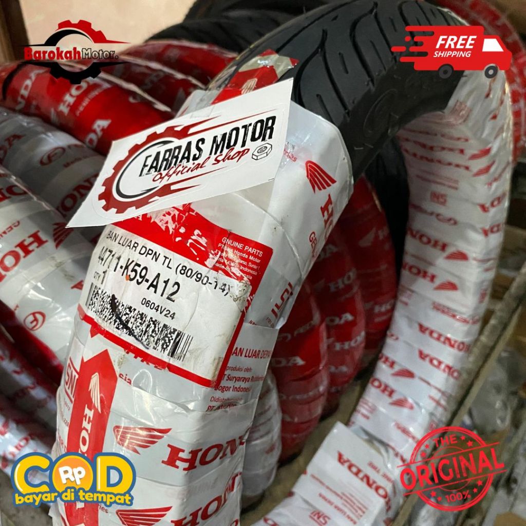 BAN LUAR BELAKANG TUBELESS UKURAN 80/90-14 RING 14 MIO SPORTY MIO MIO M3 MIO J XEON SOUL (FEDERAL)